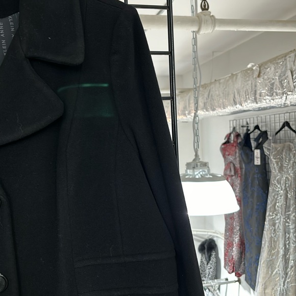 NWT,Anne Klein Single-Breasted Walker Coat,black - Picture 12 of 17